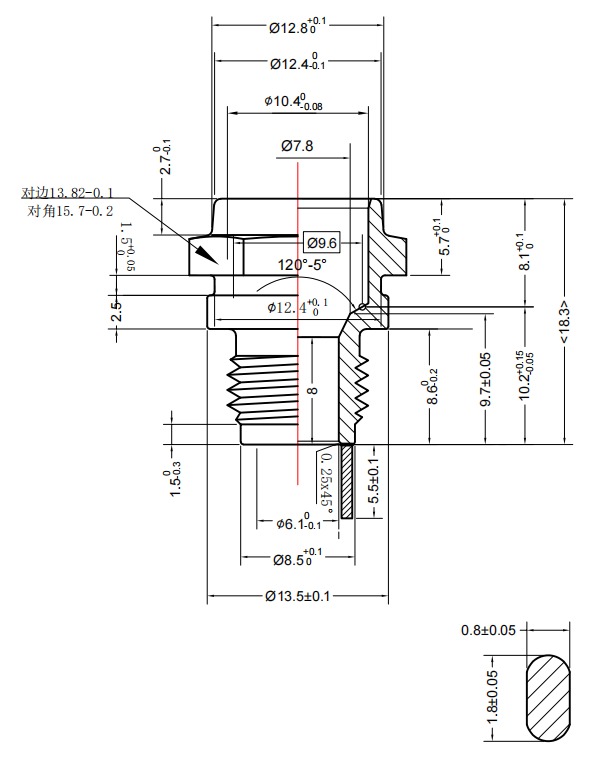 航模火花塞殼體結構圖紙
